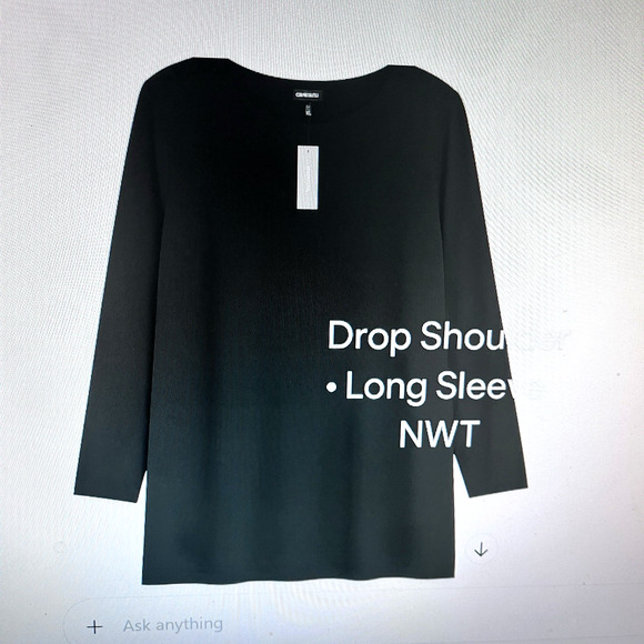NWT Chico’s Travelers Size 3 16 Black Stretch Tunic Drop Shoulder Long Sleeve - Picture 1 of 8